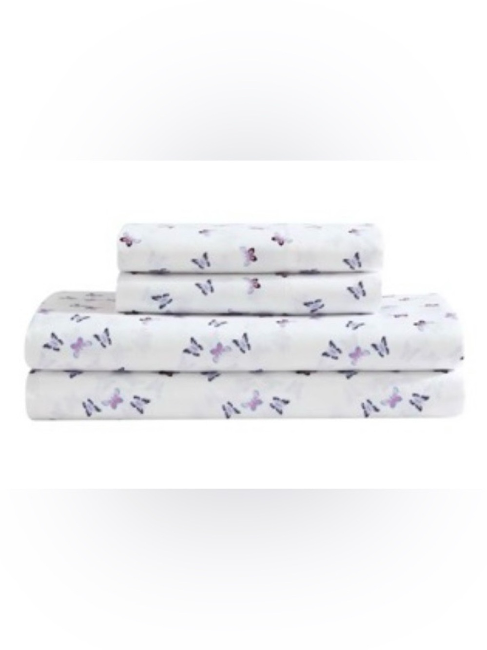New Betsey Johnson Butterfly Queen Sheets & Purple Throw Blanket Set
